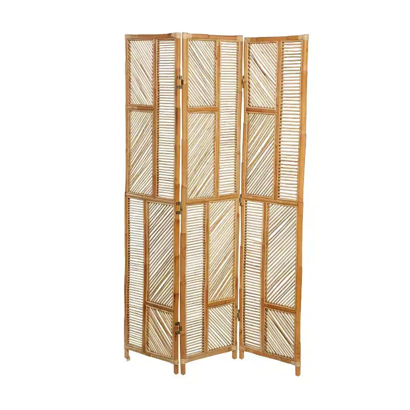 Paravent Contemporain en Bois Marron - Olivia & May