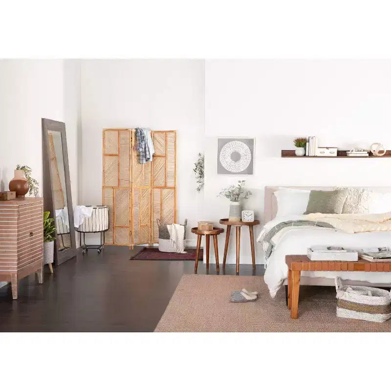 Paravent Contemporain en Bois Marron - Olivia & May