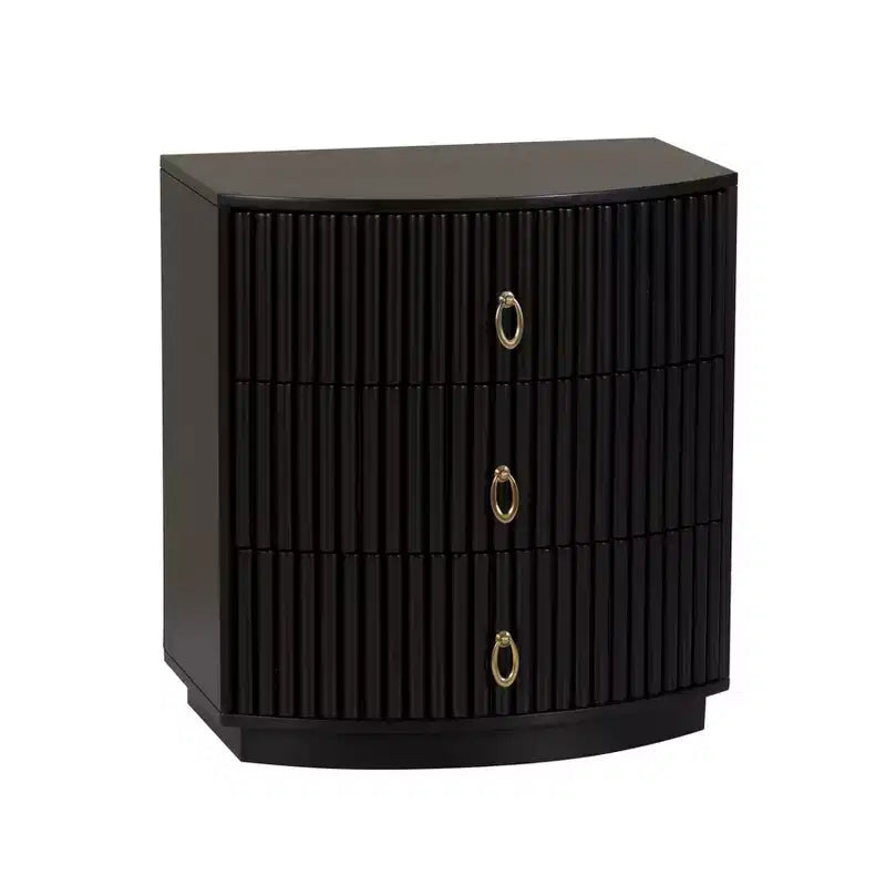 Powell 3 Drawers Chantel Nightstand Black