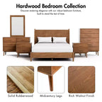 HOMES: Inside + Out Commode Riverstone Mid-Century Modern à 5 tiroirs avec système anti-basculement Interlock, Noyer