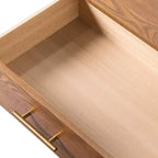 HOMES: Inside + Out Commode Riverstone Mid-Century Modern à 5 tiroirs avec système anti-basculement Interlock, Noyer