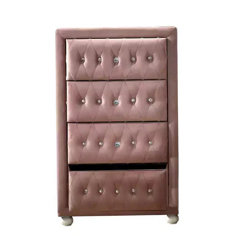 Commode Reggie en tissu rose Acme Furniture