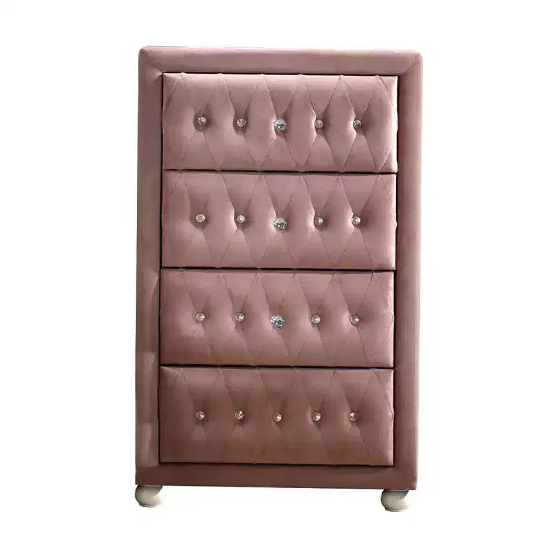 Commode Reggie en tissu rose Acme Furniture