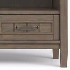 Meuble TV bas Rowan pour téléviseurs jusqu'à 60 po, brun fumé – Wyndenhall : Meuble console média en bois massif avec rangement