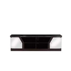 Invera 4 Shelf TV Stand for TVs up to 70" Espresso - HOMES: Inside + Out: Modern Media Console with Glass Cabinets