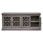 72" Rustic Four Door Tv Console Fully Assembled For Tvs Up To 70" Gray - Martin Furniture