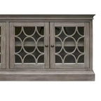Meuble TV console rustique à quatre portes de 72 po entièrement assemblé pour téléviseurs jusqu'à 70 po, gris - Martin Furniture
