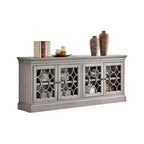 Meuble TV console rustique à quatre portes de 72 po entièrement assemblé pour téléviseurs jusqu'à 70 po, gris - Martin Furniture