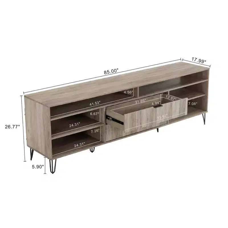 Meuble TV Dumbo Manhattan Comfort 85 po pour téléviseurs jusqu'à 80 po Gris rustique