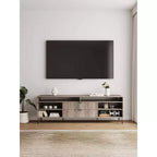 Meuble TV Dumbo Manhattan Comfort 85 po pour téléviseurs jusqu'à 80 po Gris rustique