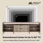 Meuble TV Dumbo Manhattan Comfort 85 po pour téléviseurs jusqu'à 80 po Gris rustique