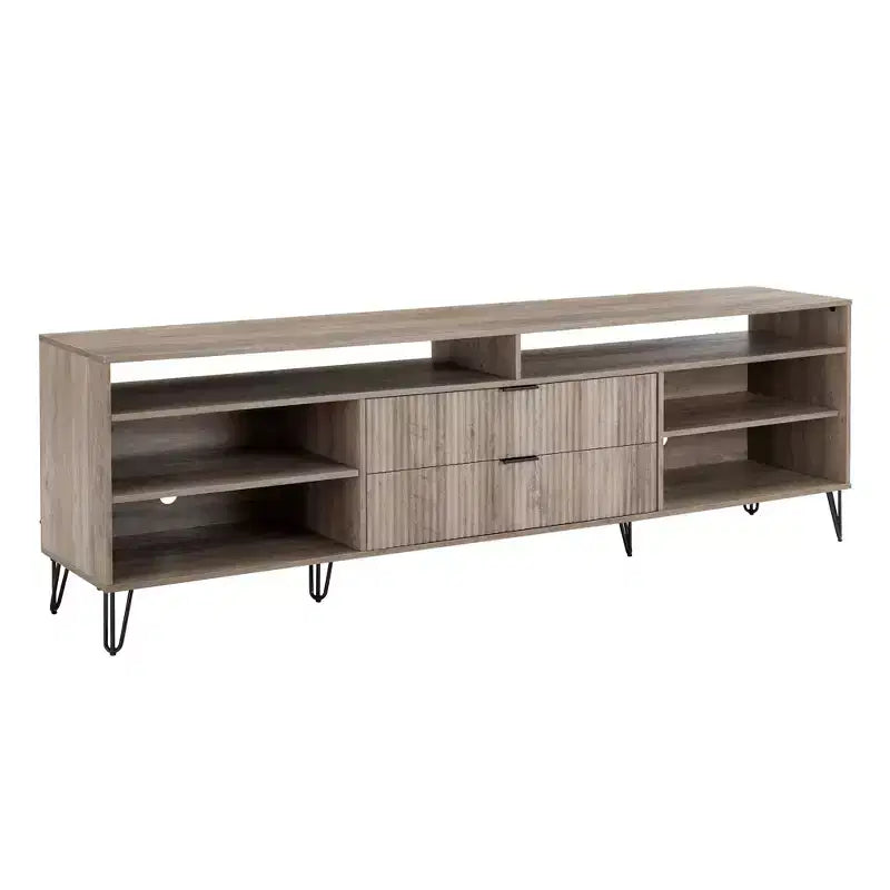 Meuble TV Dumbo Manhattan Comfort 85 po pour téléviseurs jusqu'à 80 po Gris rustique