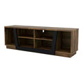 miBasics Rockyford Transitional TV Stand for TVs up to 70" Light Hickory: Modern Console with Cable Management, Fixed Shelves