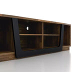 miBasics Rockyford Transitional TV Stand for TVs up to 70" Light Hickory: Modern Console with Cable Management, Fixed Shelves