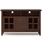 Meuble TV Stratford pour téléviseurs jusqu'à 60 po Brun roux - WyndenHall : Console de rangement avec étagères réglables