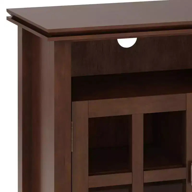 Meuble TV Stratford pour téléviseurs jusqu'à 60 po Brun roux - WyndenHall : Console de rangement avec étagères réglables