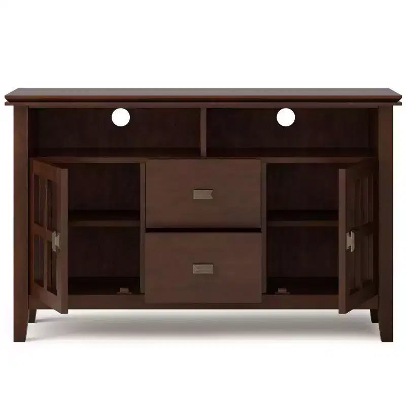 Meuble TV Stratford pour téléviseurs jusqu'à 60 po Brun roux - WyndenHall : Console de rangement avec étagères réglables