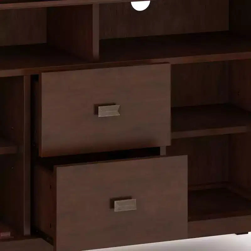Meuble TV Stratford pour téléviseurs jusqu'à 60 po Brun roux - WyndenHall : Console de rangement avec étagères réglables