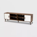 Quinn 2 Door Wood TV Stand: Entertainment Center for TV Stand for TVs up to 75", Mid-Century Design - Baxton Studio