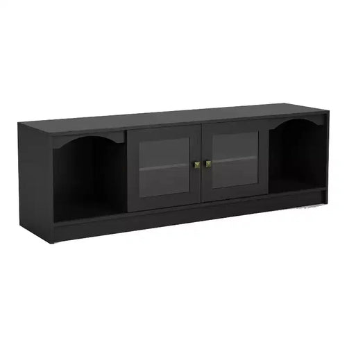 24/7 Shop At Home Jenny Modern TV Stand for TVs up to 70": Espresso Finish, Wood Frame, Open Shelves, 150 lb Capacity
