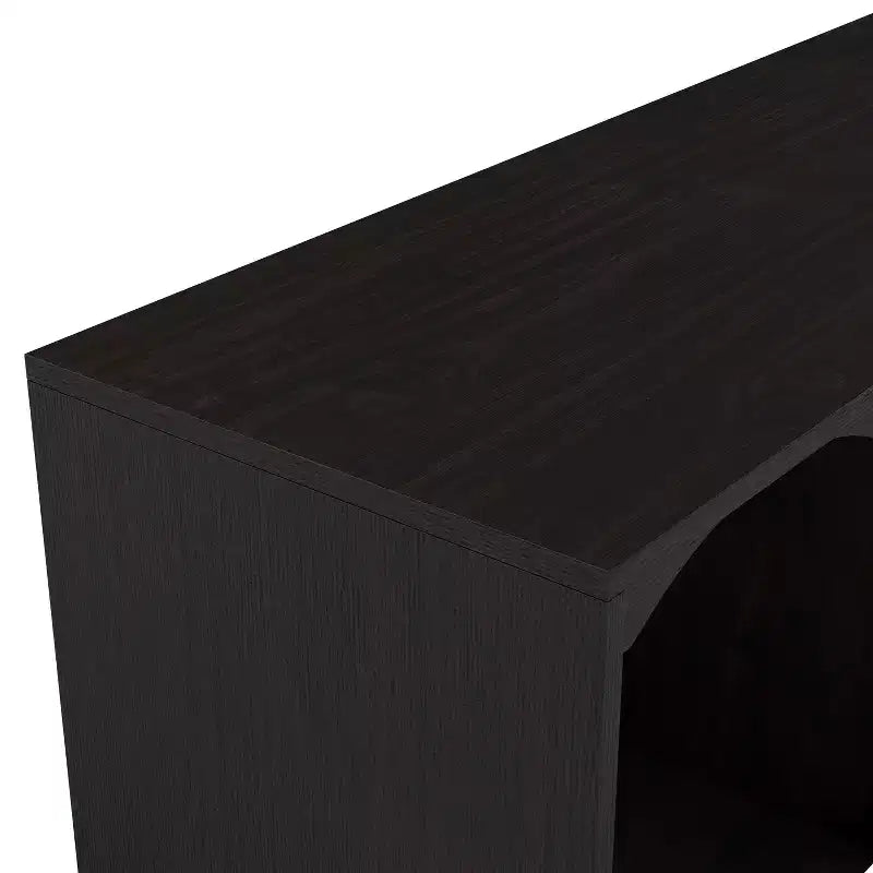 Meuble TV moderne 24/7 Shop At Home Jenny pour téléviseurs jusqu'à 70 po : Fini expresso, cadre en bois, étagères ouvertes, capacité de 150 lb