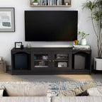 Meuble TV moderne 24/7 Shop At Home Jenny pour téléviseurs jusqu'à 70 po : Fini expresso, cadre en bois, étagères ouvertes, capacité de 150 lb