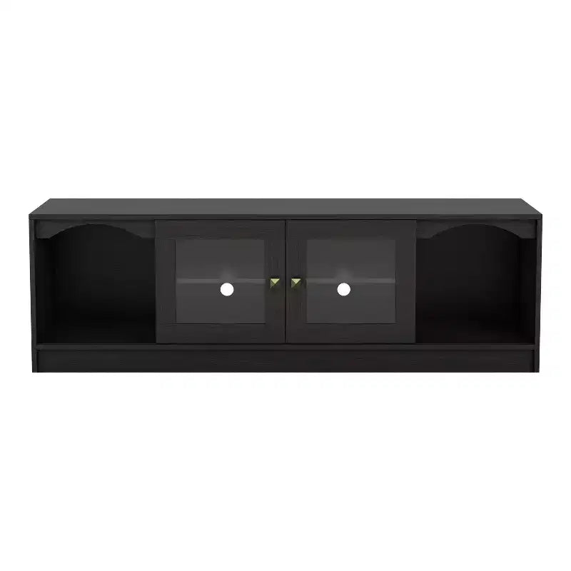 Meuble TV moderne 24/7 Shop At Home Jenny pour téléviseurs jusqu'à 70 po : Fini expresso, cadre en bois, étagères ouvertes, capacité de 150 lb