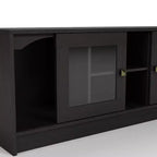 Meuble TV moderne 24/7 Shop At Home Jenny pour téléviseurs jusqu'à 70 po : Fini expresso, cadre en bois, étagères ouvertes, capacité de 150 lb