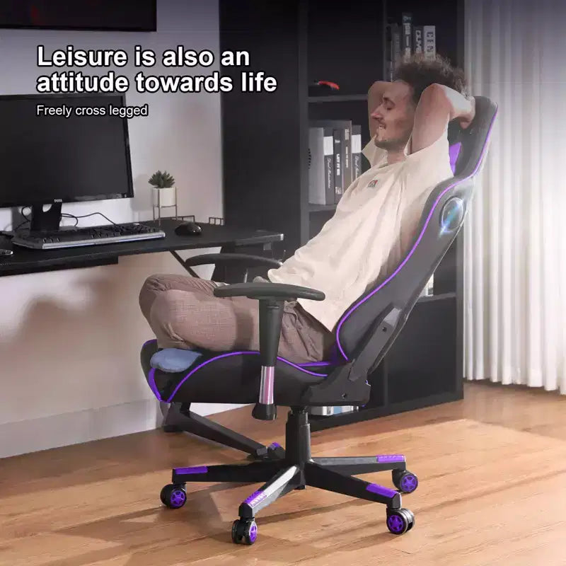 GTRACING Gaming Chair with Bluetooth Speakers High Back PU Office Chair Purple