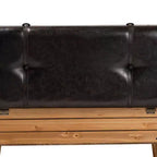 Amena Wood Large Storage Ottoman Dark Brown/Oak - Baxton Studio : Banc rembourré en tissu polyester