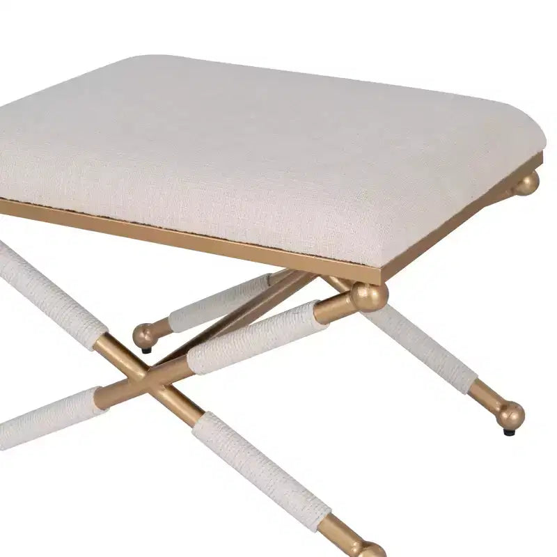 Tabouret d'appoint Linon Ashburn coloris avoine et doré