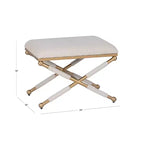 Tabouret d'appoint Linon Ashburn coloris avoine et doré