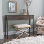 Tabouret d'appoint Linon Ashburn coloris avoine et doré