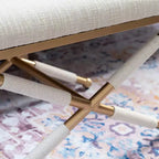 Tabouret d'appoint Linon Ashburn coloris avoine et doré