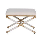 Tabouret d'appoint Linon Ashburn coloris avoine et doré
