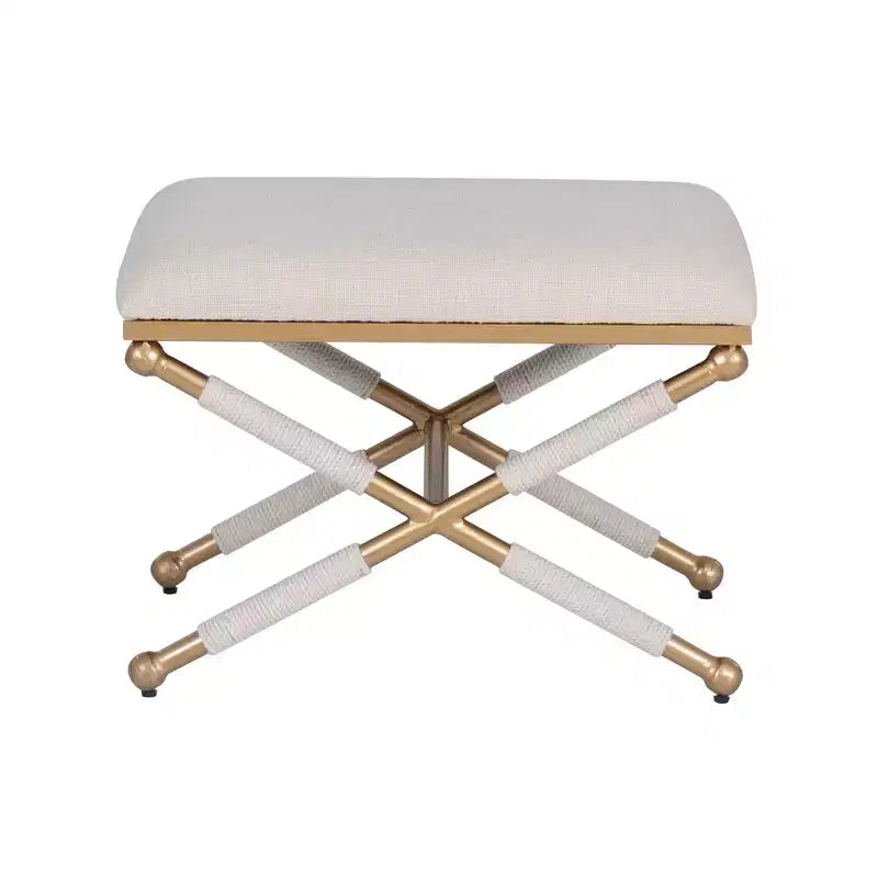 Tabouret d'appoint Linon Ashburn coloris avoine et doré