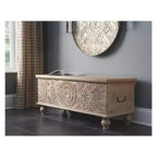 Fossil Ridge Storage Bench Beige - Signature Design by Ashley