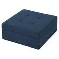 Christopher Knight Home Chatsworth Storage Ottoman - Navy: Elegant Tufted Design, Soft Polyester Upholstery, Mobile Casters