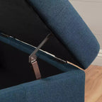 Christopher Knight Home Pouf de rangement Chatsworth – Marine : Design capitonné élégant, Revêtement en polyester doux, Roulettes mobiles