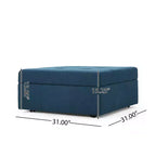 Christopher Knight Home Pouf de rangement Chatsworth – Marine : Design capitonné élégant, Revêtement en polyester doux, Roulettes mobiles