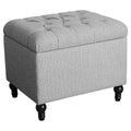 HomePop Medium Tufted Storage Ottoman: Upholstered Footstool, Plywood & MDF Frame, 250lb Capacity