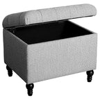 HomePop Ottoman de rangement capitonné moyen : repose-pieds rembourré, cadre en contreplaqué et MDF, capacité de 113 kg