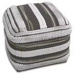 Pouf Silva carré, naturel/gris taupe - WyndenHall