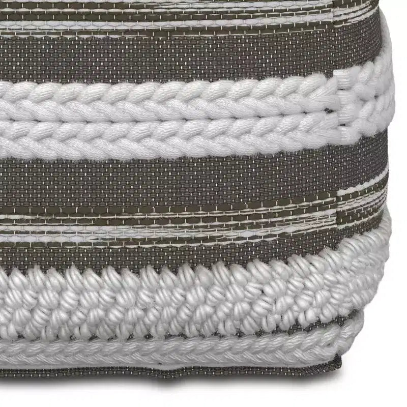 Pouf Silva carré, naturel/gris taupe - WyndenHall