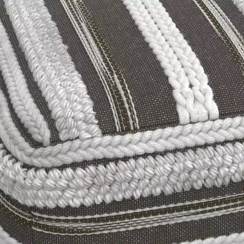 Pouf Silva carré, naturel/gris taupe - WyndenHall