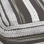 Pouf Silva carré, naturel/gris taupe - WyndenHall