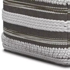 Pouf Silva carré, naturel/gris taupe - WyndenHall