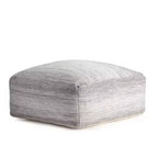 Rincon Ottoman Gray/Ivory - Anji Mountain: Contemporary Handmade Square Upholstered Furniture, Ombre Design, 35"x35"x16"