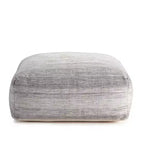 Rincon Ottoman Gray/Ivory - Anji Mountain: Contemporary Handmade Square Upholstered Furniture, Ombre Design, 35"x35"x16"