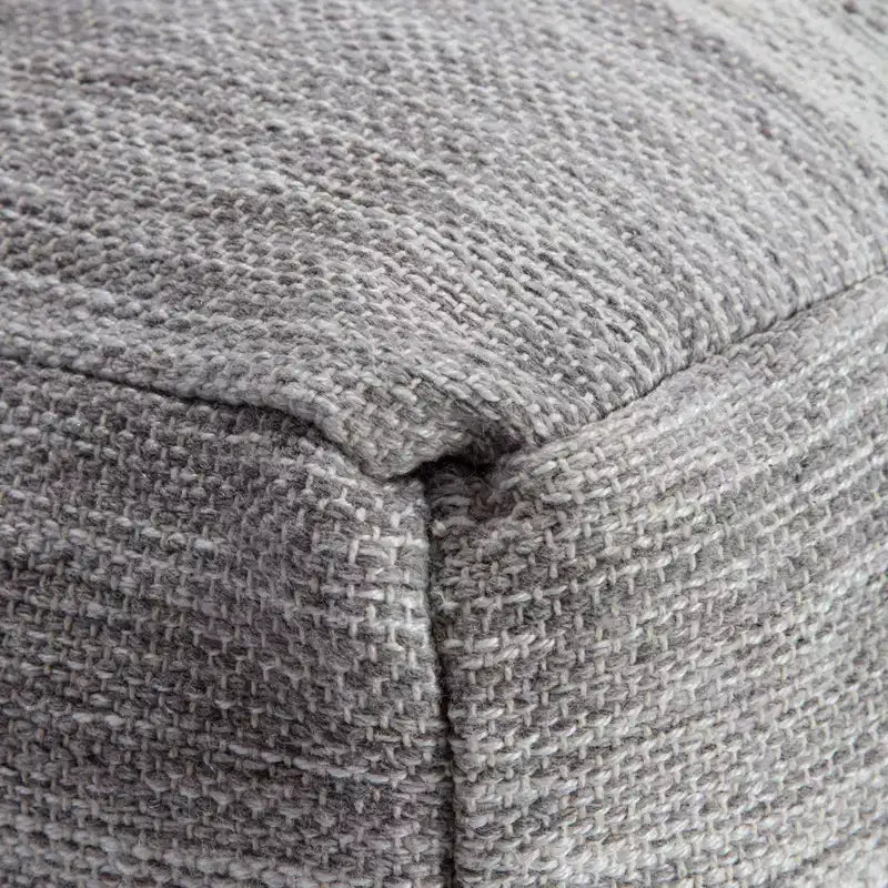 Rincon Ottoman Gray/Ivory - Anji Mountain: Contemporary Handmade Square Upholstered Furniture, Ombre Design, 35"x35"x16"